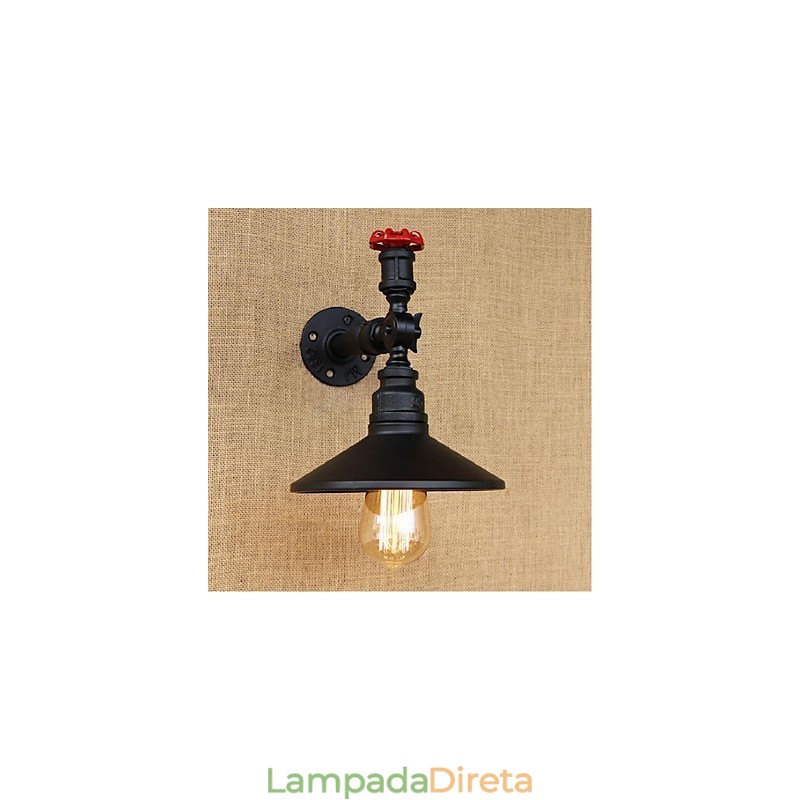 Pintura rústica de chalé para arandelas de parede com luz ambiente, luminária de parede preta