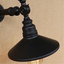 Pintura rústica de chalé para arandelas de parede com luz ambiente, luminária de parede preta
