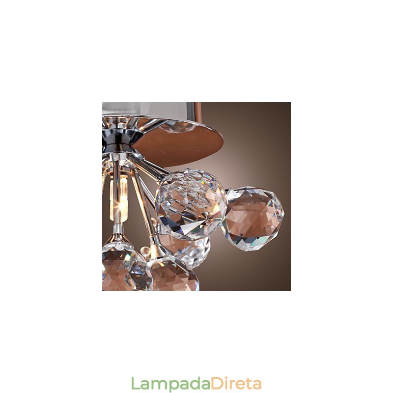Mini estilo moderno e contemporâneo de cristal cromado metal embutido