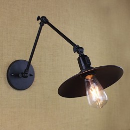 Pintura rústica de chalé para arandelas de parede com braço articulado estilo mini
