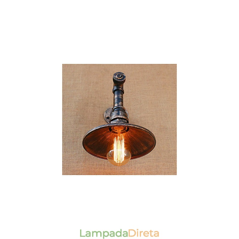 Luminária de parede rústica estilo country antique brass para iluminação ambiente