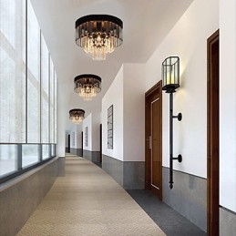 Moderno Contemporâneo Cristal Metal Montagem Embutida