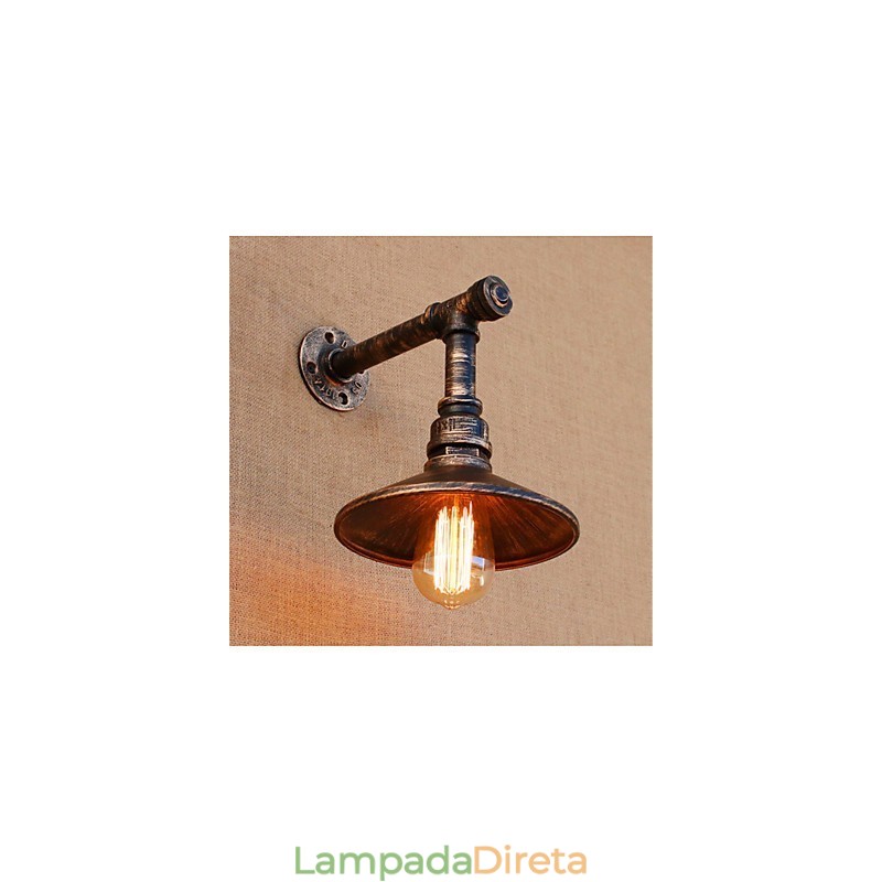 Luminária de parede rústica estilo country antique brass para iluminação ambiente
