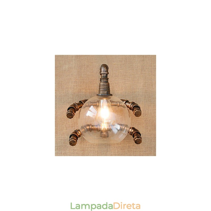 Luminária de parede rústica estilo country antique brass para iluminação ambiente