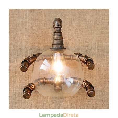 Luminária de parede rústica estilo country antique brass para iluminação ambiente