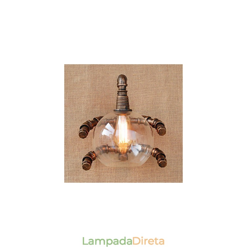 Luminária de parede rústica estilo country antique brass para iluminação ambiente