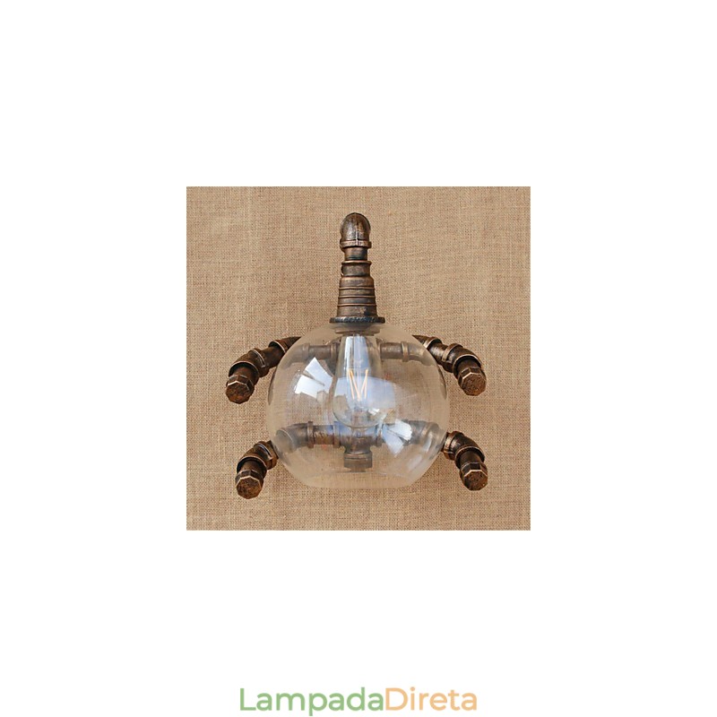 Luminária de parede rústica estilo country antique brass para iluminação ambiente