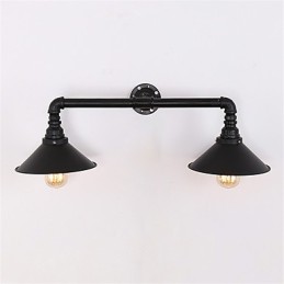 2 Cabeças Retro Industrial Tubo Luzes de Parede Simples Loft Preto Metal Sala de Jantar Cozinha Bar Café Decoração iluminação