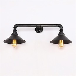 2 Cabeças Retro Industrial Tubo Luzes de Parede Simples Loft Preto Metal Sala de Jantar Cozinha Bar Café Decoração iluminação
