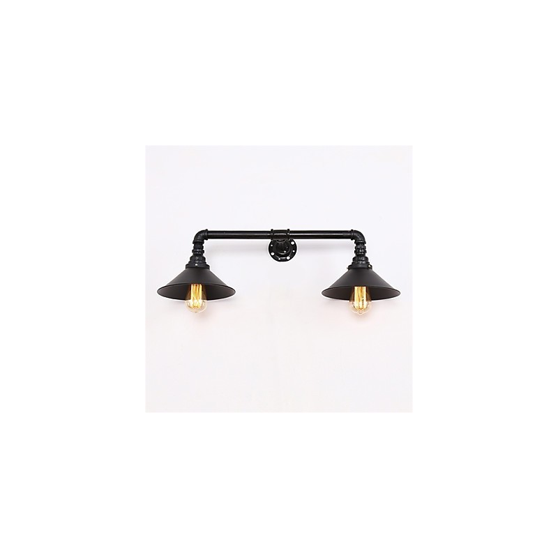 2 Cabeças Retro Industrial Tubo Luzes de Parede Simples Loft Preto Metal Sala de Jantar Cozinha Bar Café Decoração iluminação