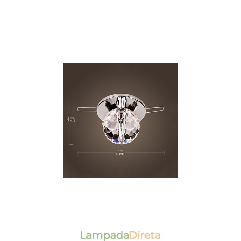 Mini estilo moderno e contemporâneo de cristal cromado metal embutido