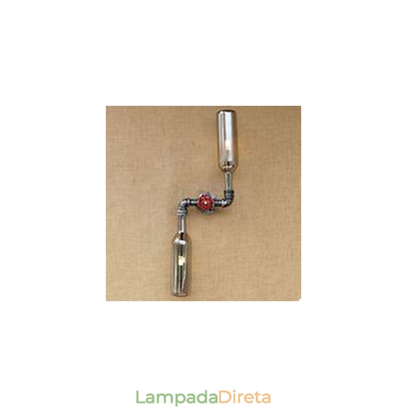 Luminária de parede para garrafa de tubo de ferro forjado Loft The Bottle