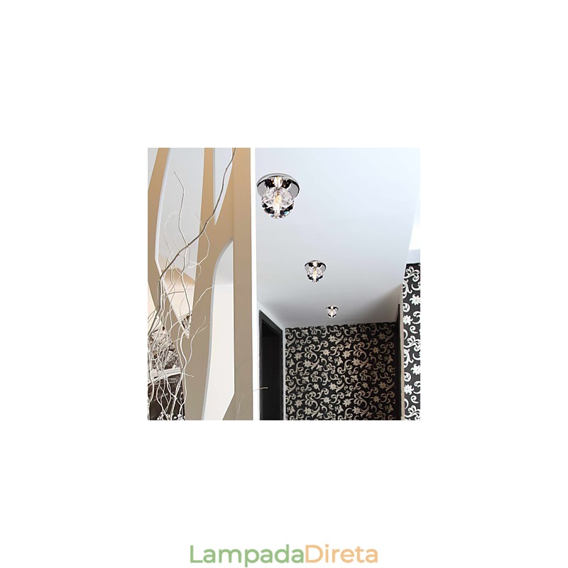 Mini estilo moderno e contemporâneo de cristal cromado metal embutido