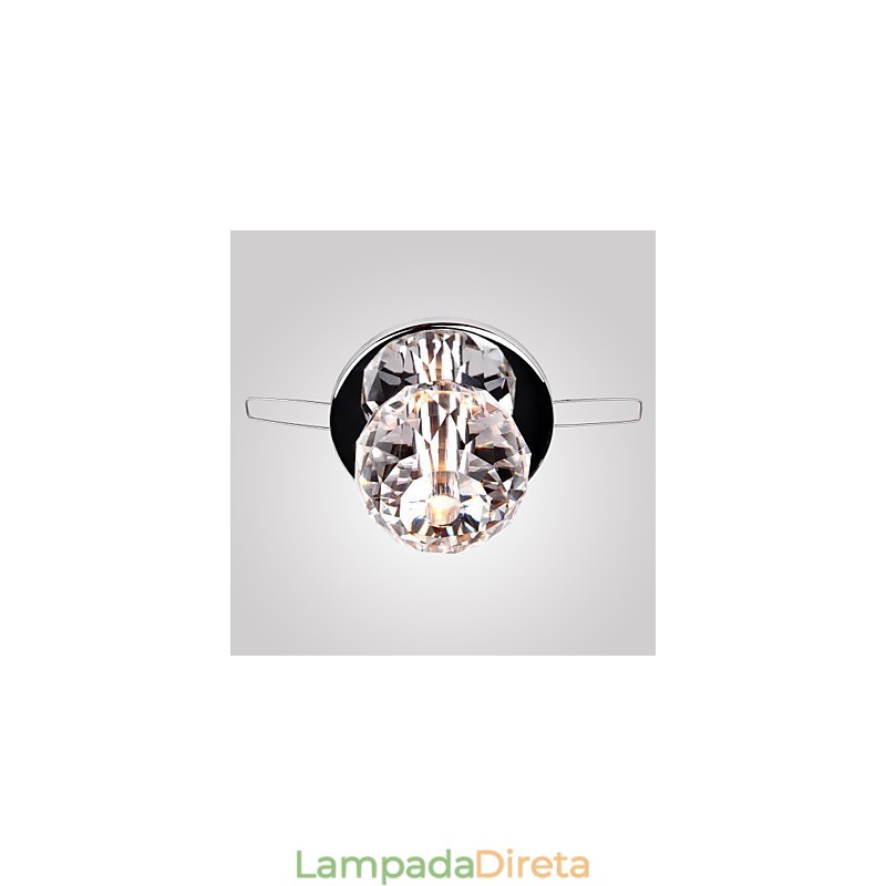 Mini estilo moderno e contemporâneo de cristal cromado metal embutido