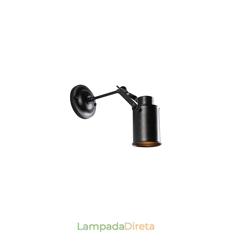 Luminária de parede vintage de metal preto para loft, sala de estar, sala de jantar, corredor, café, bares, luminária de parede