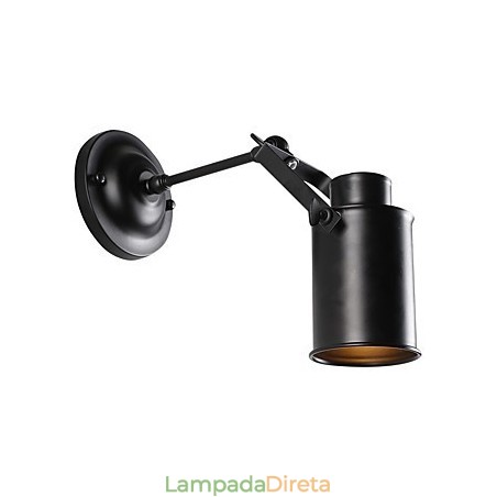 Luminária de parede vintage de metal preto para loft, sala de estar, sala de jantar, corredor, café, bares, luminária de parede Luminária de parede vintage de metal preto para loft, sala de estar, sala de jantar, corredor, café, bares, luminária de parede