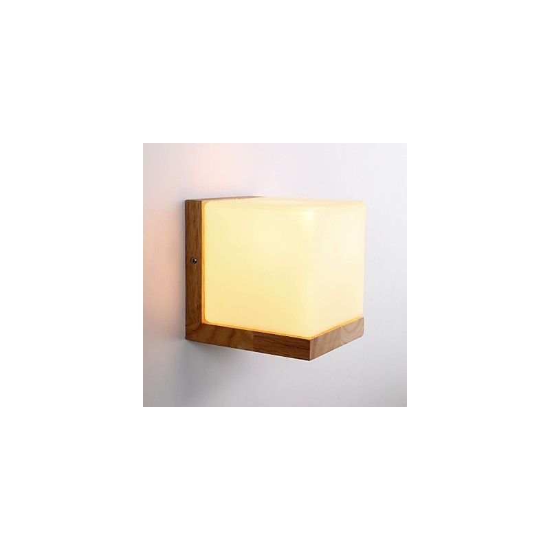 Apliques de parede de madeira Sombra de vidro 110V OU 220V Novidade country