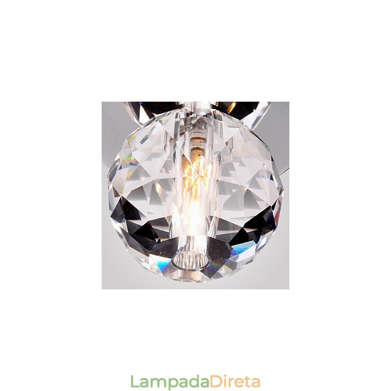 Mini estilo moderno e contemporâneo de cristal cromado metal embutido