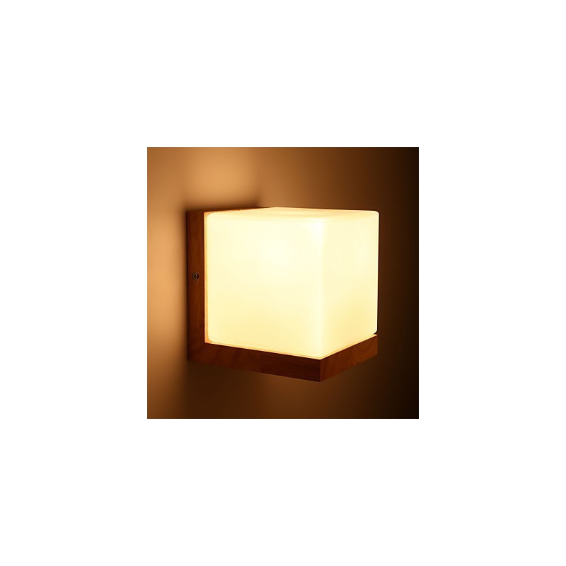 Apliques de parede de madeira Sombra de vidro 110V OU 220V Novidade country