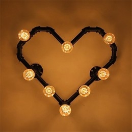 Vintage Water Pipe Loving Heart Creative Wall Lights Industrial Sala de estar Restaurante Bares Café decoração Wall Spots