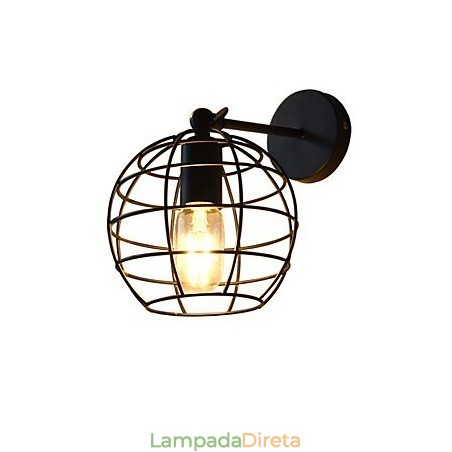 Luminária de parede de ferro redonda oca tijolos preto decoração americana sabre de luz lâmpada na parede Luminária de parede de ferro redonda oca tijolos preto decoração americana sabre de luz lâmpada na parede