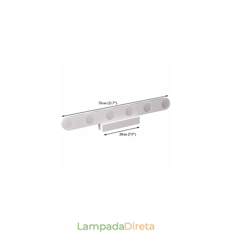 Luminária de parede moderna contemporânea integrada para iluminação de banheiro downlight