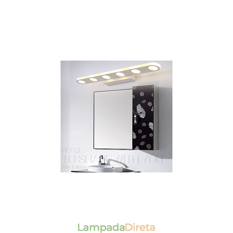 Luminária de parede moderna contemporânea integrada para iluminação de banheiro downlight