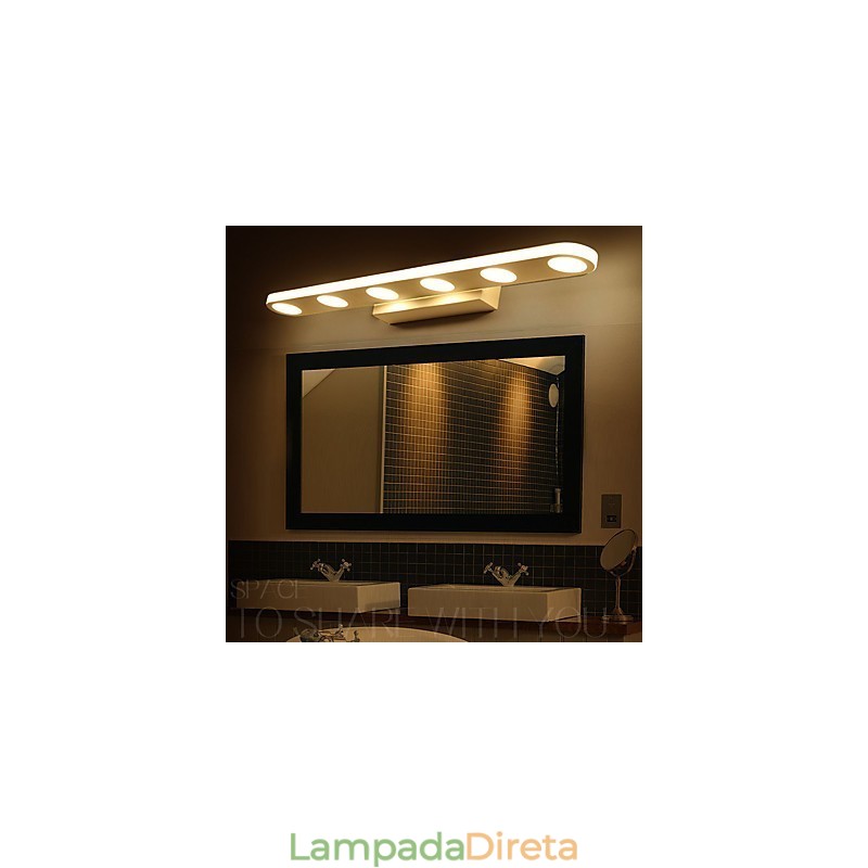 Luminária de parede moderna contemporânea integrada para iluminação de banheiro downlight