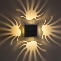 Luminária de parede de alumínio moderna com montagem embutida, decoração de parede