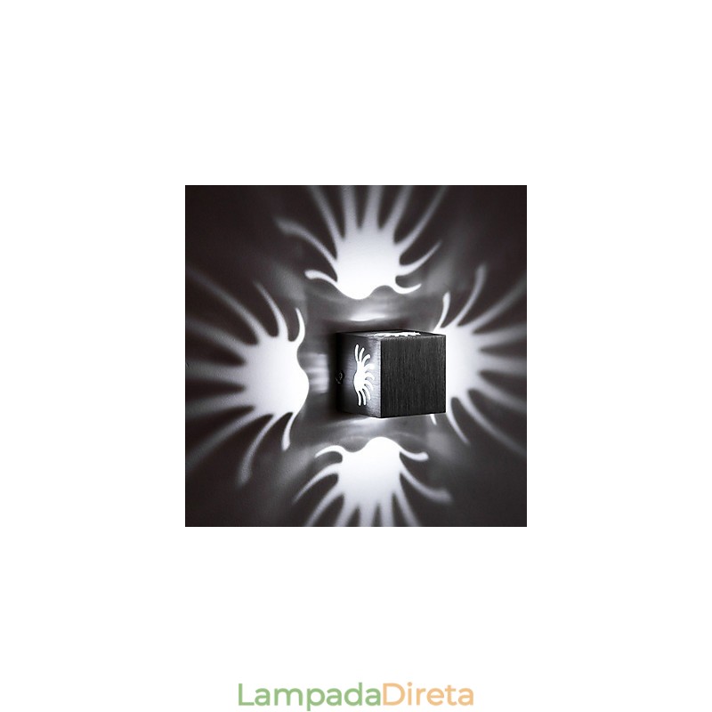 Luminária de parede de alumínio moderna com montagem embutida, decoração de parede
