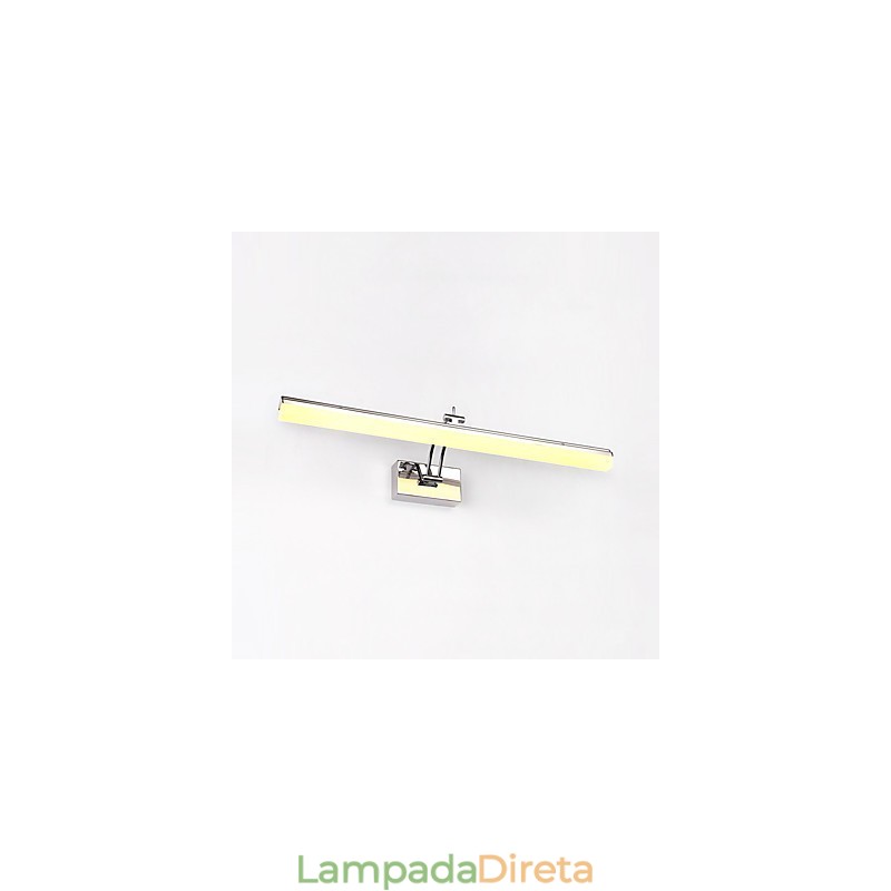 Recurso cromado moderno e contemporâneo integrado para iluminação de banheiro com luz ambiente Luz de parede