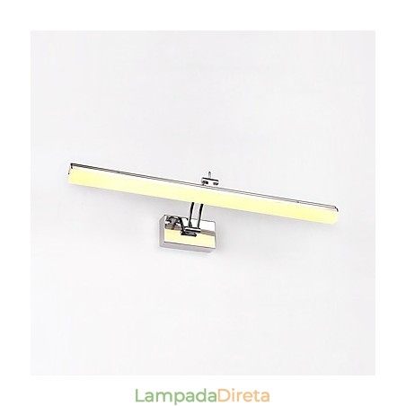 Recurso cromado moderno e contemporâneo integrado para iluminação de banheiro com luz ambiente Luz de parede