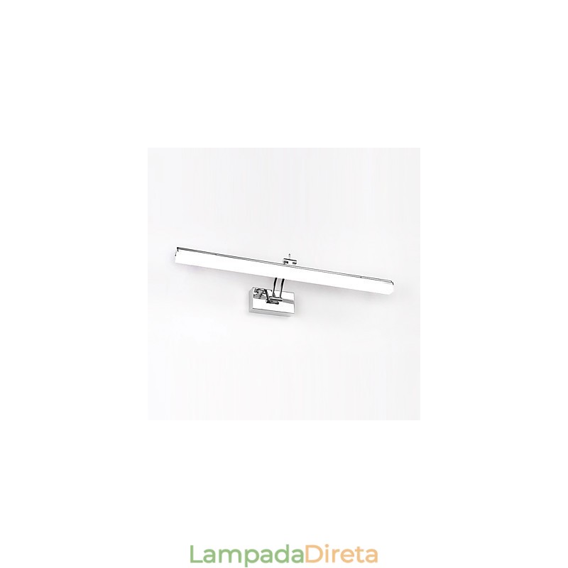 Recurso cromado moderno e contemporâneo integrado para iluminação de banheiro com luz ambiente Luz de parede