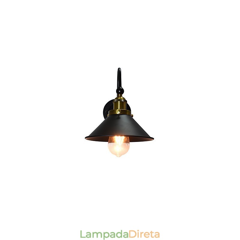Luminária de parede Arandelas de parede Luminária de parede de ferro Lâmpada de parede sabre de luz preta muda na parede