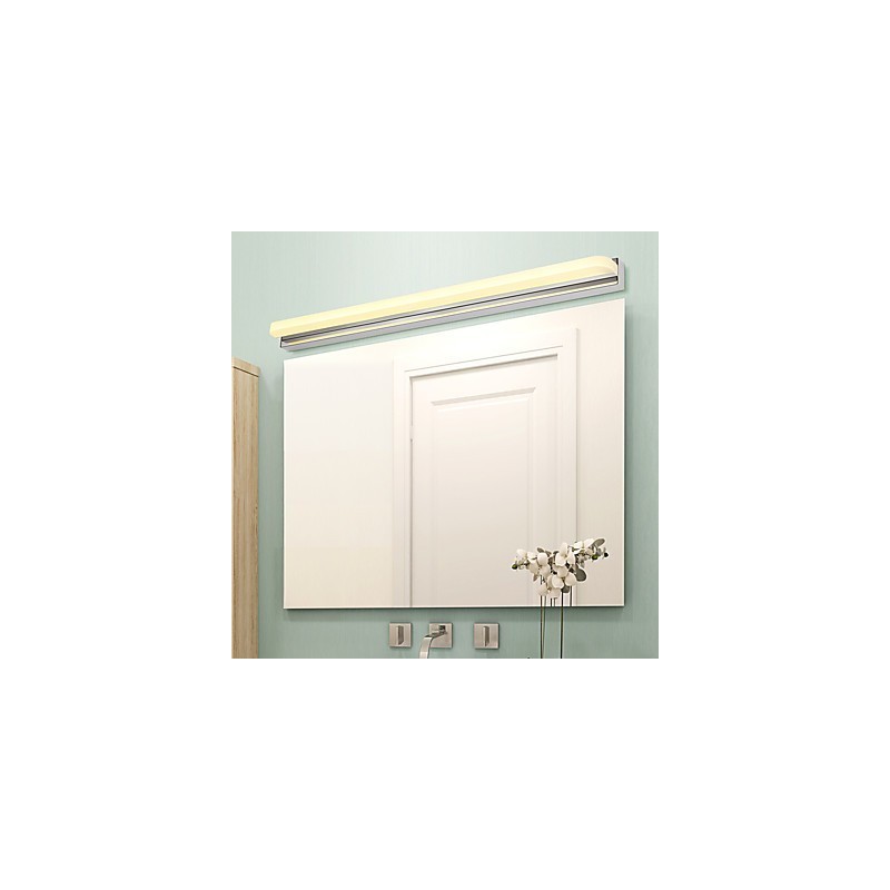 Recurso cromado moderno e contemporâneo integrado para iluminação de banheiro com luz ambiente Luz de parede