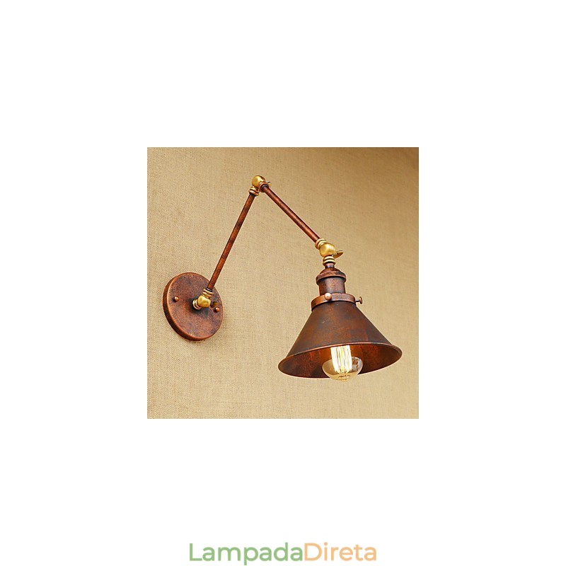 Luminária de parede industrial vintage de latão, luminária de parede, iluminação doméstica, decoração interna, luminária de parede