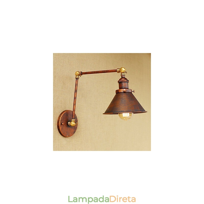 Luminária de parede industrial vintage de latão, luminária de parede, iluminação doméstica, decoração interna, luminária de parede