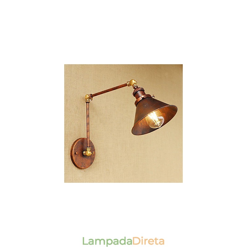 Luminária de parede industrial vintage de latão, luminária de parede, iluminação doméstica, decoração interna, luminária de parede