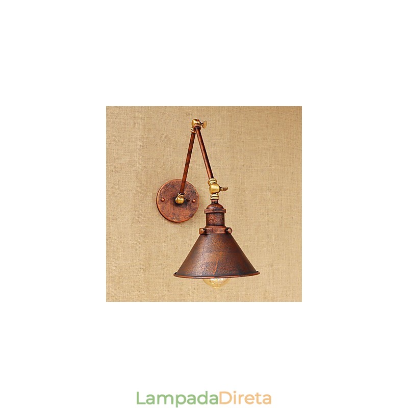 Luminária de parede industrial vintage de latão, luminária de parede, iluminação doméstica, decoração interna, luminária de parede