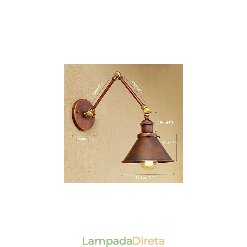 Luminária de parede industrial vintage de latão, luminária de parede, iluminação doméstica, decoração interna, luminária de parede