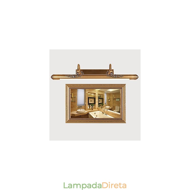 Espelho Lâmpada Integrada Moderna Contemporânea Tradicional Clássica Rústica Lodge Vintage Antique Bronze