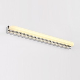 Recurso cromado moderno e contemporâneo integrado para iluminação de banheiro com luz ambiente Luz de parede
