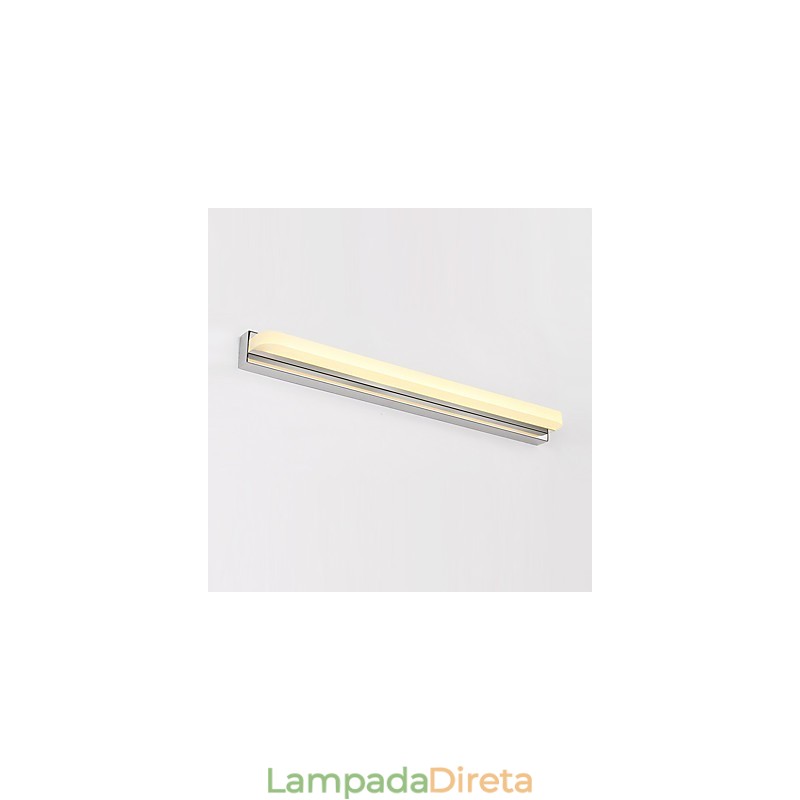 Recurso cromado moderno e contemporâneo integrado para iluminação de banheiro com luz ambiente Luz de parede