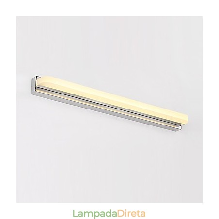 Recurso cromado moderno e contemporâneo integrado para iluminação de banheiro com luz ambiente Luz de parede Recurso cromado moderno e contemporâneo integrado para iluminação de banheiro com luz ambiente Luz de parede