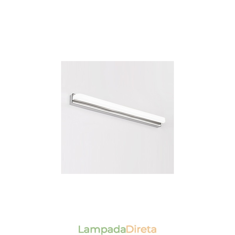 Recurso cromado moderno e contemporâneo integrado para iluminação de banheiro com luz ambiente Luz de parede
