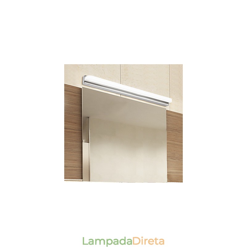 Recurso cromado moderno e contemporâneo integrado para iluminação de banheiro com luz ambiente Luz de parede