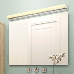 Recurso cromado moderno e contemporâneo integrado para iluminação de banheiro com luz ambiente Luz de parede