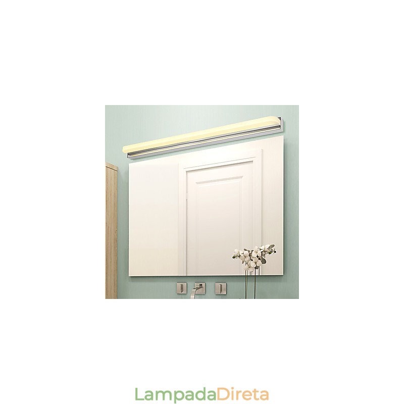 Recurso cromado moderno e contemporâneo integrado para iluminação de banheiro com luz ambiente Luz de parede