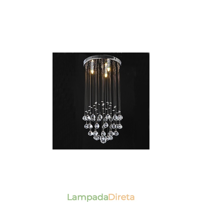 Montagem embutida tradicional clássica em metal cristal cromado