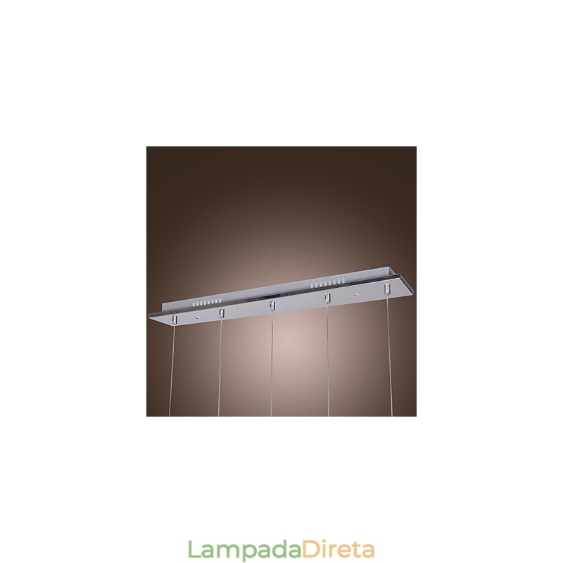 Luminária pendente moderna contemporânea de cristal cromado